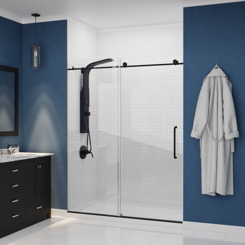 SP-AZ078MB - ANZZI Aura Retro-Fit Series 39 in. 2-Jetted Shower Tower with Heavy Rain Shower and Body Jets and Spray Wand in Matte Black