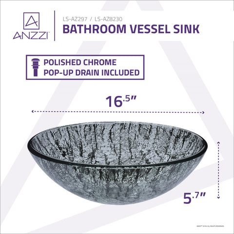 ANZZI Gardena Series Deco-Glass Vessel Sink