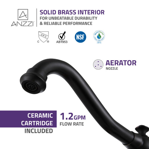 ANZZI Patriarch 8" Widespread Bathroom Sink Faucet in Oil Rubbed Bronze