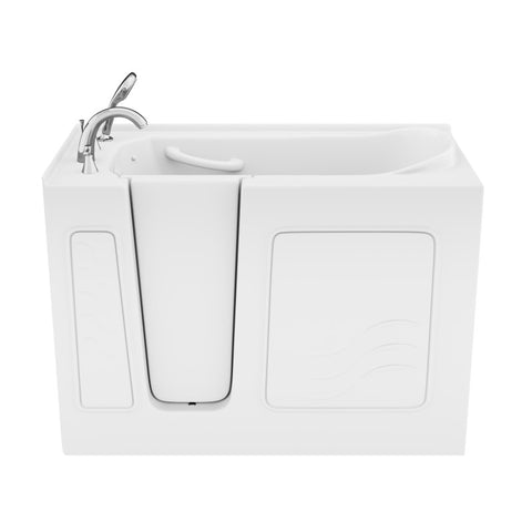 ANZZI Value Series 26 in. x 53 in. Left Drain Quick Fill Walk-In Soaking Tub in White