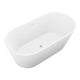 ANZZI Rossetto 5.6 ft. Solid Surface Center Drain Freestanding Bathtub in Matte White