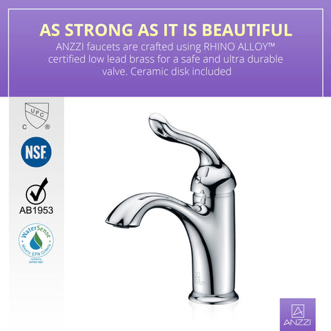 ANZZI Arc Series Single Hole Single-Handle Low-Arc Bathroom Faucet