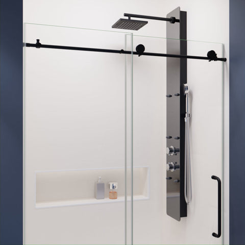 ANZZI Madam Series 48 in. by 76 in. Frameless Sliding Shower Door with Handle