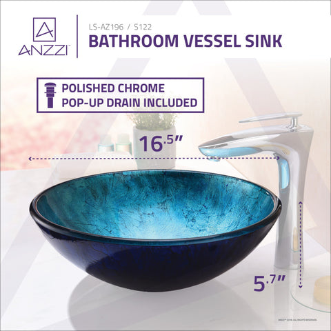 LS-AZ196 - Arc Series Vessel Sink in Frosted Blue