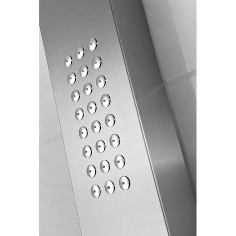 ANZZI Pier 48 in. Full Body Shower Panel with Heavy Rain Shower and Spray Wand in Brushed Steel