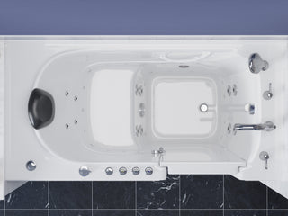 ANZZI 59 in. x 30 in. Right Drain Combination Jetted Bathtub in White with Rounded Toilet and Soft Close Lid
