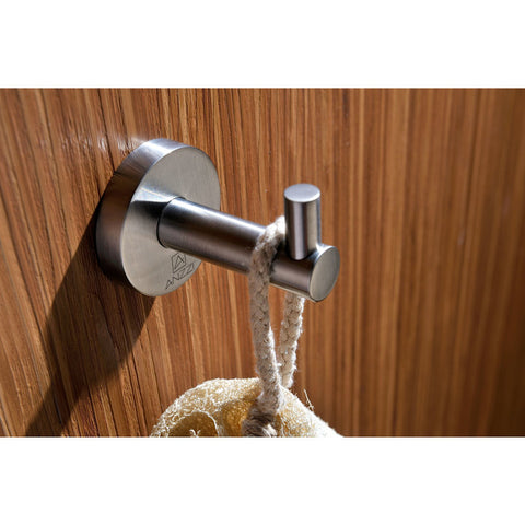 AC-AZ003BN - ANZZI Caster Series Robe Hook in Brushed Nickel