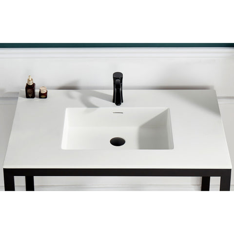 ANZZI Orchard 36 in. Console Sink with Glossy White Counter Top