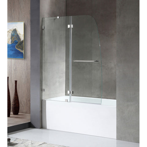 SD-AZ8076-01CHR - ANZZI 48 in. by 58 in. Frameless Hinged Tub Door in Chrome