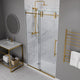 ANZZI Series 48 in. x 76 in. Frameless Shower Door with Sliding in Brushed Gold with Tsunami Guard Tempered Clear Glass