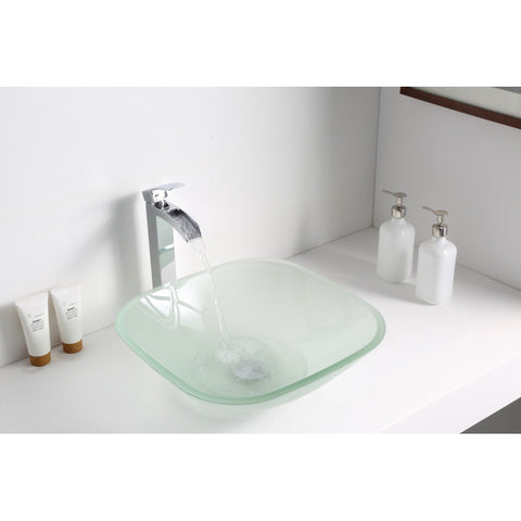 LS-AZ081 - ANZZI Vista Series Deco-Glass Vessel Sink in Lustrous Frosted Finish