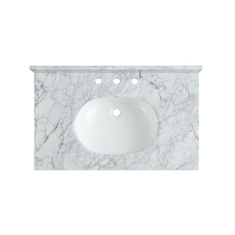 CS-CTRSS01WH - ANZZI Verona 36 in. Carrara White Counter Top with Single Basin