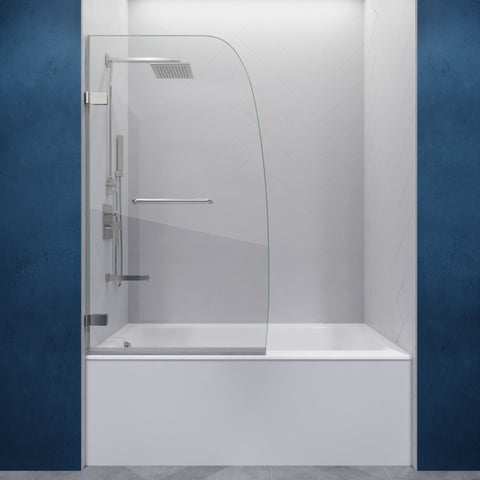 ANZZI Grand Series 31.5 in. by 56 in. Frameless Hinged Tub Door