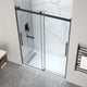 Stellar Series Sliding Frameless Shower Door  with Alcove Shower Base