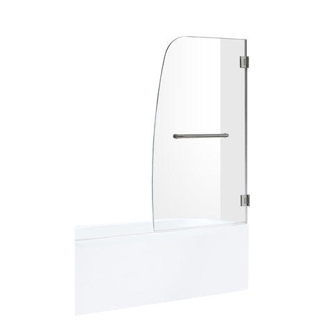 ANZZI 60 in. L x 32 in. W Right Drain Tub in White and 34 in. W x 58 in. H Frameless Hinged Tub Door in Brushed Nickel Finish