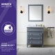 Wineck 30 in. W x 35 in. H Bathroom Bath Vanity Set in Rich Gray