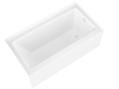 60 in. L x 32 in. W x 79 in. H Right Drain White Rectangular Tub with Frameless Hinged Tub Door in Polished Chrome