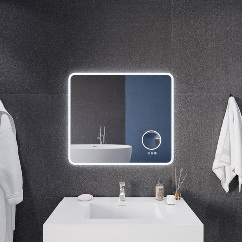 ANZZI 27-in. x 31-in. LED Front/Back Light Magnifying Bathroom Mirror w/Defogger