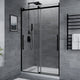 SD-FRLS05901MB - ANZZI Stellar Series 48 in. x 76 in. H Sliding Frameless Shower Door in Matte Black with Tsunami Guard Tempered Glass