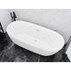 FT-AZ411-59 - ANZZI Britt Series 59 in. x 30 in. Flat Bottom Acrylic Freestanding Soaking Bathtub with Center Drain in Glossy White