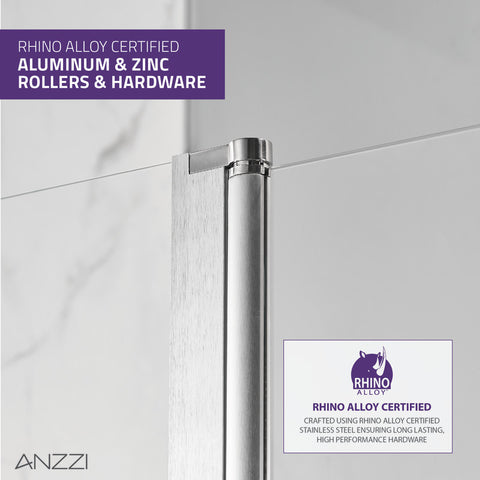 ANZZI Galleon 48 in. x 58 in. Frameless Tub Door with TSUNAMI GUARD