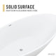 ANZZI Masoko 6.2 ft. Solid Surface Center Drain Freestanding Bathtub in Matte White