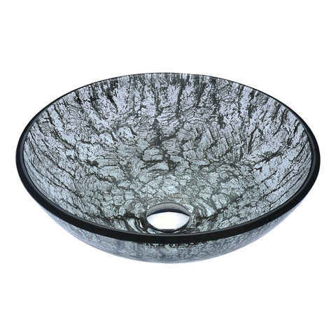 LS-AZ297 - ANZZI Posh Series Deco-Glass Vessel Sink in Verdure Silver