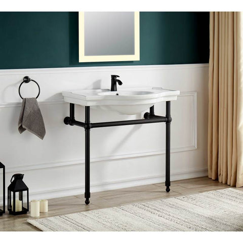 ANZZI Viola 34.5 in. Console Sink with Ceramic Counter Top