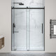 Stellar Series Sliding Frameless Shower Door  with Alcove Shower Base
