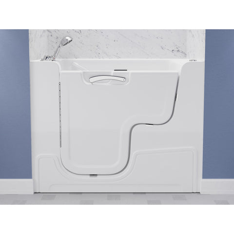 ANZZI Left Drain FULLY LOADED Wheelchair Access Walk-in Tub with Air and Whirlpool Jets Hot Tub | Quick Fill Waterfall Tub Filler with 6 Setting Handheld Shower Sprayer | Including Aromatherapy, LED Lights, V-Shaped Back Jets, and Auto Drain | 2953WCLWD