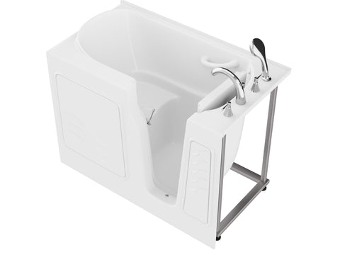 ANZZI Coupe Series 29 in. x 52 in. Right Drain Quick Fill Walk-In Soaking Tub in White