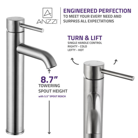 Valle Single Hole Single Handle Bathroom Faucet