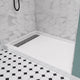 Alexander 60 in. L x 30 in. W Alcove Shower Pan Base with Left Drain in Glossy White Marine Acrylic