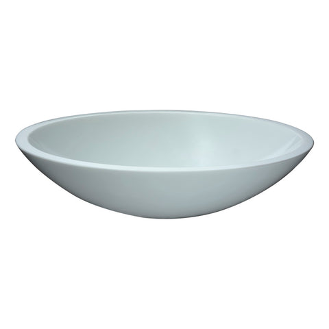 ANZZI Egret Series Deco-Glass Vessel Sink in White