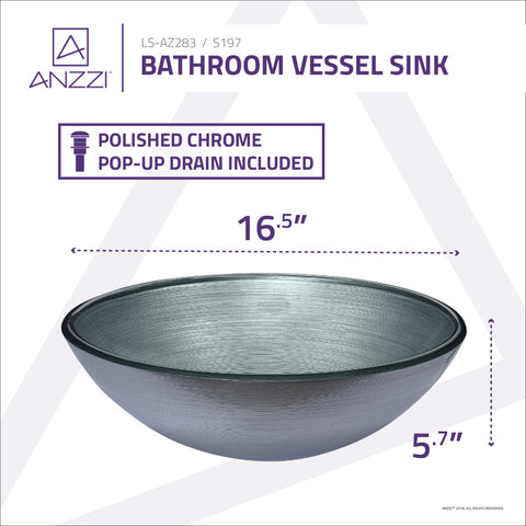 ANZZI Posh Series Deco-Glass Vessel Sink