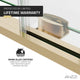 ANZZI 60" x 76" Frameless Sliding Shower Door, 3/8" TSUNAMI GUARD Glass, Exposed Rollers and RHINO ALLOY Hardware, Brushed Gold