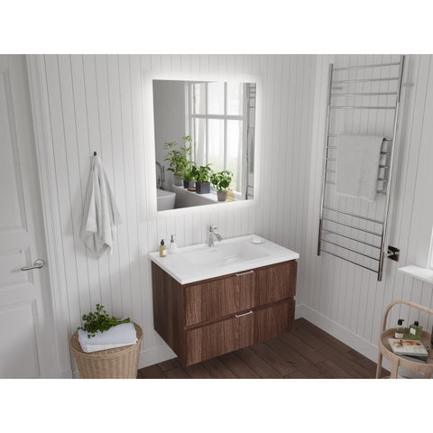 ANZZI 30 in W x 20 in H x 18 in D Bath Vanity with Cultured Marble Vanity Top in White with White Basin & Mirror