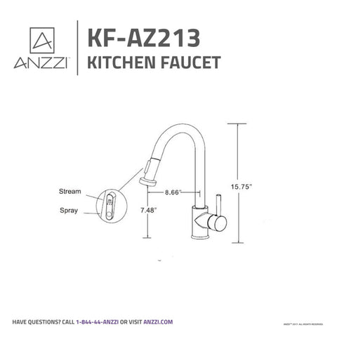 ANZZI Tycho Single-Handle Pull-Out Sprayer Kitchen Faucet