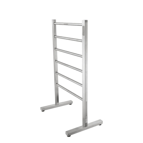 TW-AZ068BN - Kiln Series 6-Bar Stainless Steel Floor Mounted Electric Towel Warmer Rack in Brushed Nickel