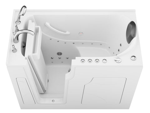 Coupe Premier 53 - 60 in x 28 in. Left Drain Air and Whirlpool Jetted Walk-in Tub in White