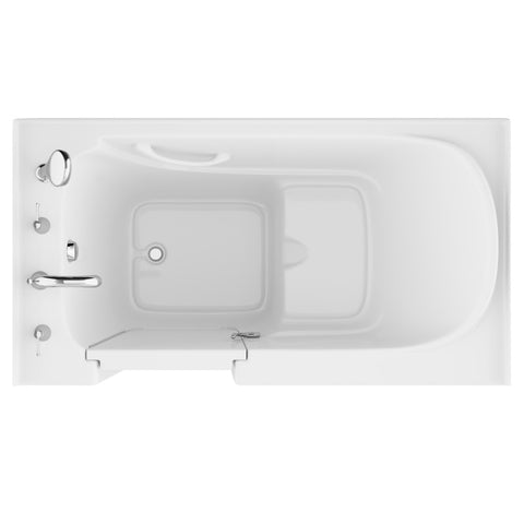 ANZZI 32 in. x 60 in. Left Drain Quick Fill Walk-In Soaking Tub in White