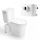 ANZZI Nesso 1.28 GPF Upflush Macerating Toilet System, Comfort Height, Soft-Close Lid, Powerful 0.8 HP Pump (26 ft Vertical / 197 ft Horizontal), Multi-Fixture Capacity, White