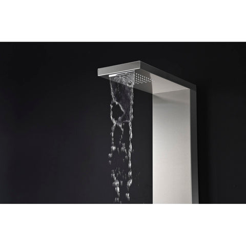 ANZZI Expanse 57 in. Full Body Shower Panel with Heavy Rain Shower and Spray Wand in Brushed Steel