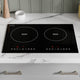 Aurora Series 14 in. 2 Elements Glass Top Induction Cooktop in Black with 1800W, Auto-Off, and Child Safety Lock