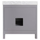 ANZZI ANZZI Chateau Series 36 in. W x 35 in. H Bathroom Bath Vanity Set in Carrara White Marble  Counter Top with White Basin in Rich Gray