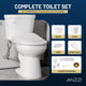 Garden 12 inch 2-pieces 1.28 GPF Siphon Elongated Ceramic Toilet in White Electric Bidet Seat with Auto Lid ADA Included