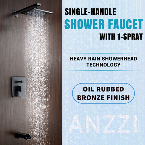 Mezzo Series 1-Handle 1-Spray Tub and Shower Faucet in Oil Rubbed Bronze