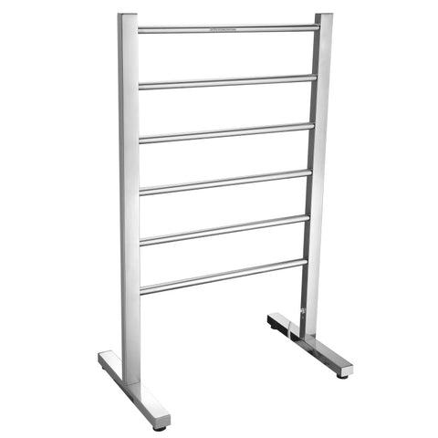 TW-AZ102CH - ANZZI Riposte Series 6-Bar Stainless Steel Floor Mounted Electric Towel Warmer Rack in Polished Chrome