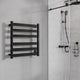 Note Series 6-Bar Stainless Steel Wall Mounted Towel Warmer in Matte Black