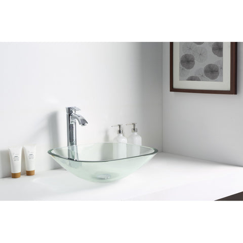 ANZZI Cadenza Series Deco-Glass Vessel Sink in Lustrous Clear